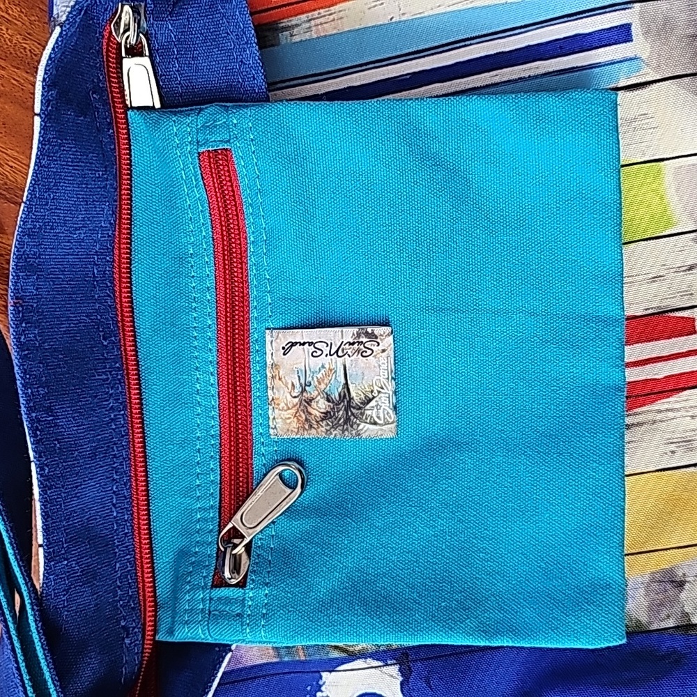 Sun N Sand Coastal Surf Board Print Crossbody Bag… - image 3